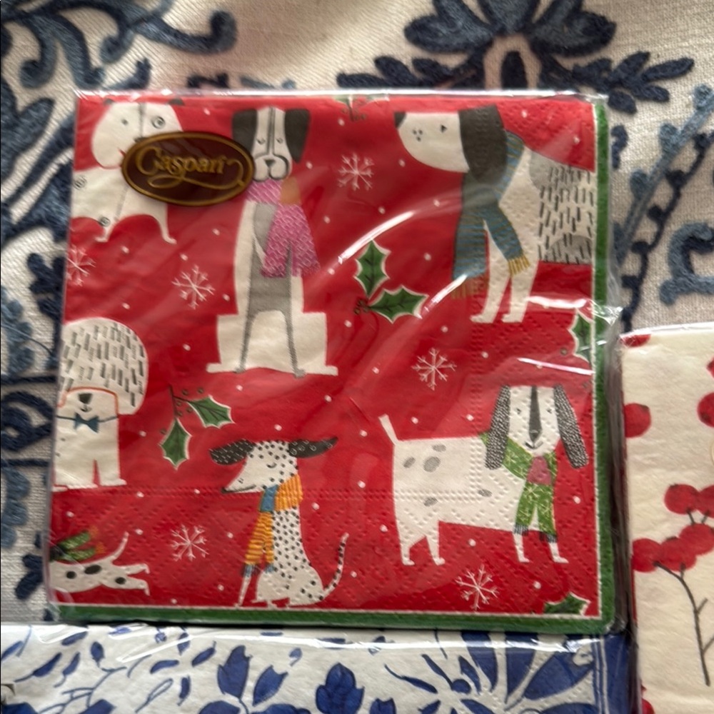 Caspari Floral and Festive Napkin Set - Picture 4 of 8